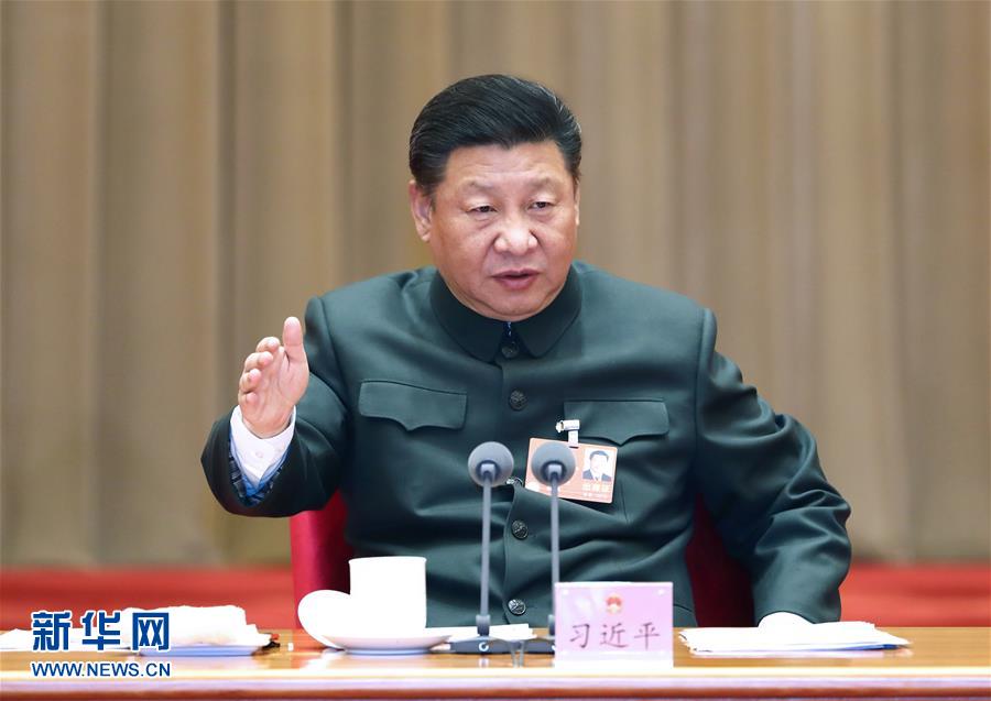 習近平出席解放軍和武警部隊代表團全體會議