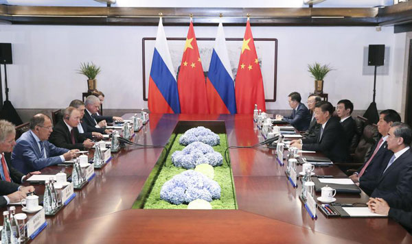 習近平會見俄羅斯總統普京