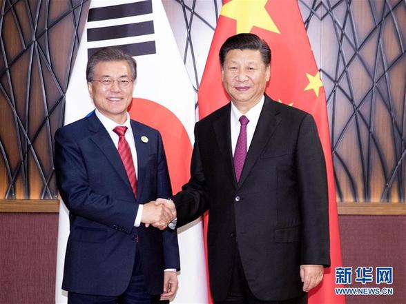 習近平會見韓國總統文在寅