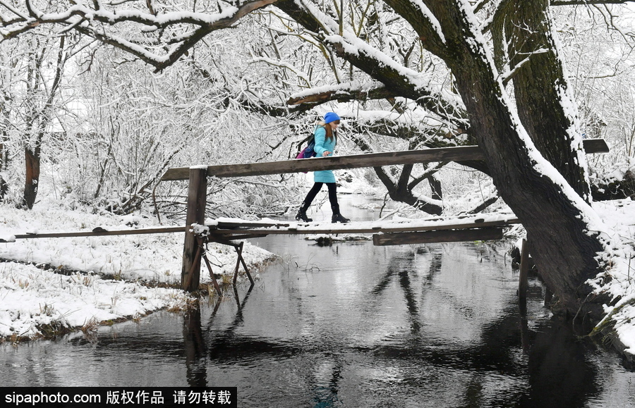 生活在冰雪童話之中 白俄羅斯鄉村冬雪覆蓋
